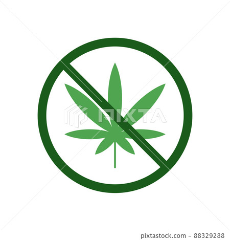 Weed ban sign vector on white background Weed ban sign vector on white background 88329288
