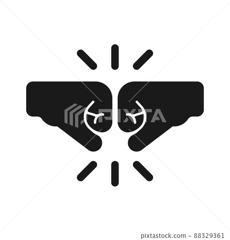 Fist bump vector icon on white background Fist bump vector icon on white background 88329361