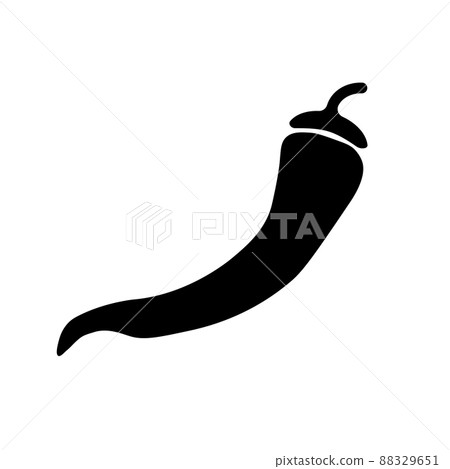 Chilli black vector icon on white background 88329651