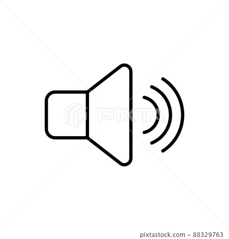 Speaker line vector icon on white background Speaker line vector icon on white background 88329763