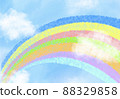 Rainbow, clouds and blue sky 88329858