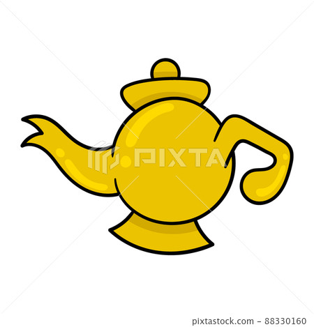beautiful sparkling gold teapot, doodle icon drawing beautiful sparkling gold teapot, doodle icon drawing 88330160