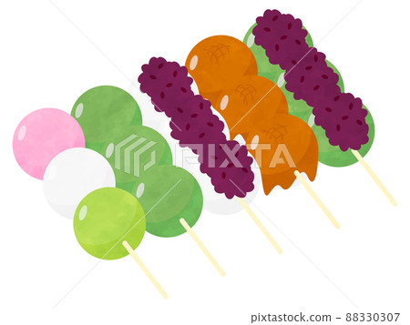 5 kinds of dumplings set in watercolor style 5 kinds of dumplings set in watercolor style 88330307