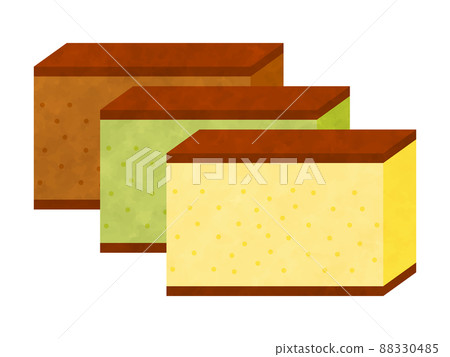 Castella 3 types set watercolor style 88330485