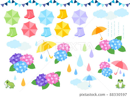 Rainy season icon set 88330597