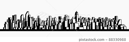 modern cityscape skyline outline doodle drawing on white background. modern cityscape skyline outline doodle drawing on white background. 88330988