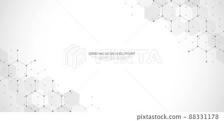 Abstract geometric background with hexagons pattern. The design element of hexagonal shape 88331178