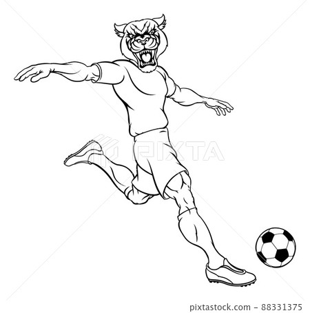 Panther Soccer Football Player Sports Mascot 88331375