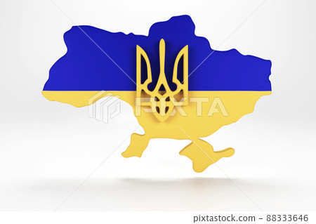 Ukrainian trident on the background. 3d render 88333646