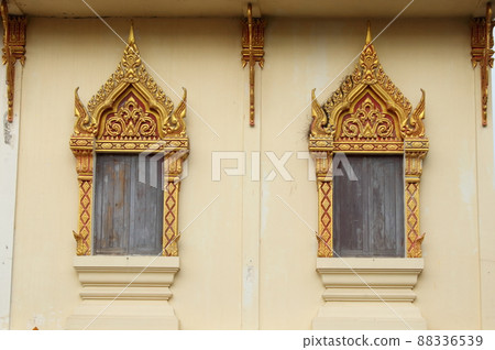 Thai ancient style window. Thai ancient style window. 88336539