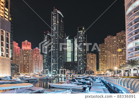 Dubai Marina at night Dubai Marina at night 88336891