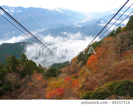 Autumn leaves mountain scenery From Minobu ropeway 88337518
