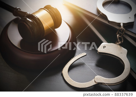 Crime and violence concept with handcuffs 88337639
