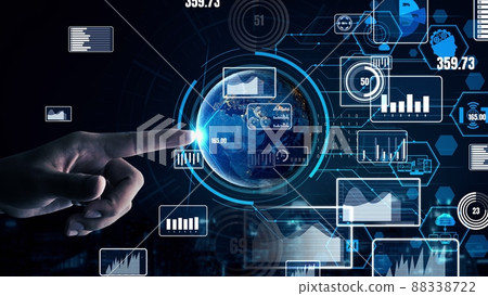 Conceptual business dashboard for financial data analysis 88338722