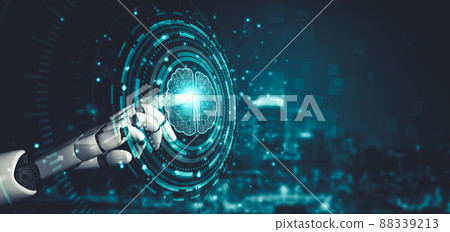 Future artificial intelligence and machine learning for AI droid robot or cyborg 88339213