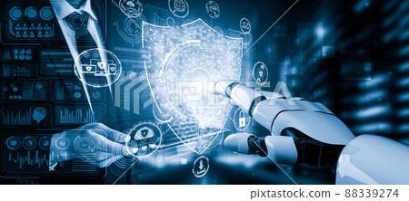 Future artificial intelligence and machine learning for AI droid robot or cyborg Future artificial intelligence and machine learning for AI droid robot or cyborg 88339274