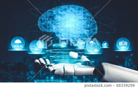 Future artificial intelligence and machine learning for AI droid robot or cyborg Future artificial intelligence and machine learning for AI droid robot or cyborg 88339299