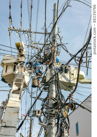 Telegraph pole replacement work Telegraph pole replacement work 88339766