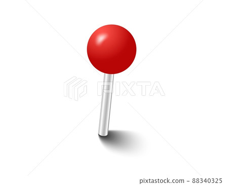 Red pins tacks flags. Attach buttons on needles, pinned office thumbtack. Vector illustration. Red pins tacks flags. Attach buttons on needles, pinned office thumbtack. Vector illustration. 88340325