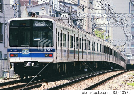 Hokuso Railway 7300 series running fast toward Inzai Makinohara Hokuso Railway 7300 series running fast toward Inzai Makinohara 88340523