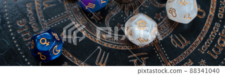 Zodiac horoscope with divination dice 88341040