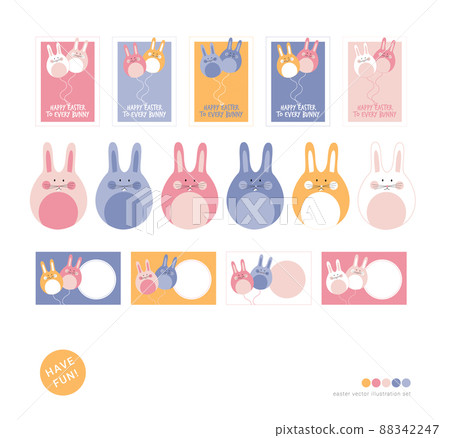 Round Bunny Cards Round Bunny Cards 88342247