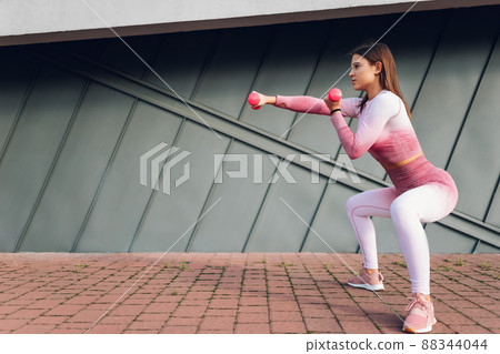 woman, dumbbell, exercise 88344044