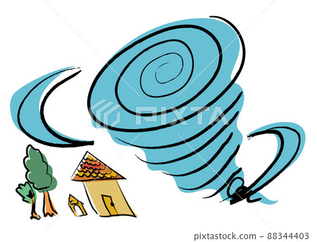 Tornado and house - Stock Illustration [88344403] - PIXTA