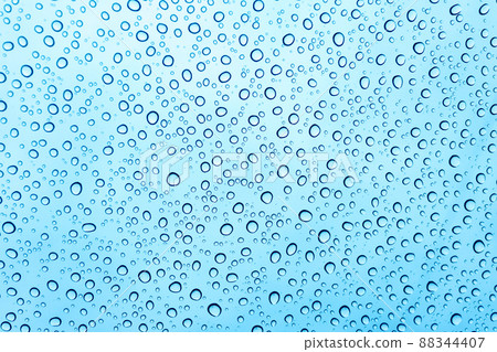 Rain drops on the car windshield after raining in rain season 88344407