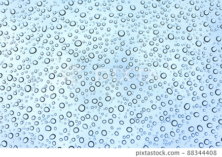 Rain drops on the car windshield after raining in rain season 88344408