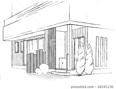 Entrance porch with delivery box and storage space 88345256