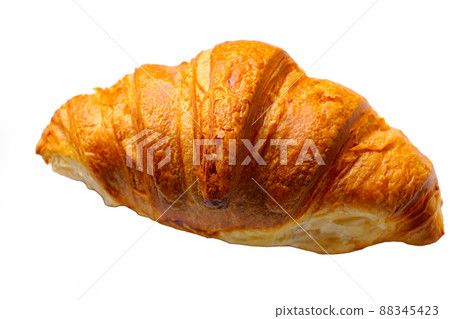 Delicious fresh croissant on a white background. Baking. Delicious fresh croissant on a white background. Baking. 88345423