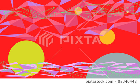 red with the sun on the horizon abstract background 80e style, bright vintage retro illustration red with the sun on the horizon abstract background 80e style, bright vintage retro illustration 88346448