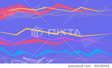 blue and multicolored stripes abstract background 80e style, bright vintage retro illustration 88346449