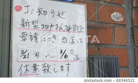 A poster for restaurant closure due to a request to prevent the spread of the new corona <03> A poster for restaurant closure due to a request to prevent the spread of the new corona <03> 88346522