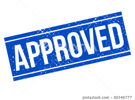 Blue Approved Grunge Rubber Stamp On White Background, Vector Illustration 88346777