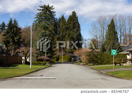 Residential neighborhood Street in Modern City Suburbs Residential neighborhood Street in Modern City Suburbs 88346787
