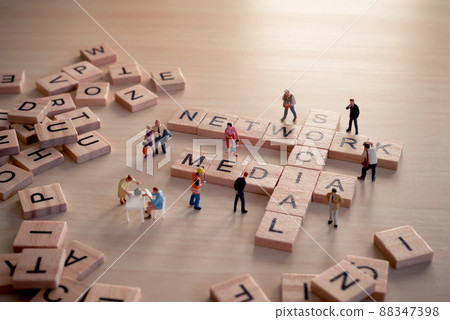 Words of social and network collected in crossword with wooden tiles Words of social and network collected in crossword with wooden tiles 88347398