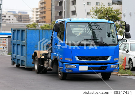 Image of industrial waste collection and transportation vehicle 88347434