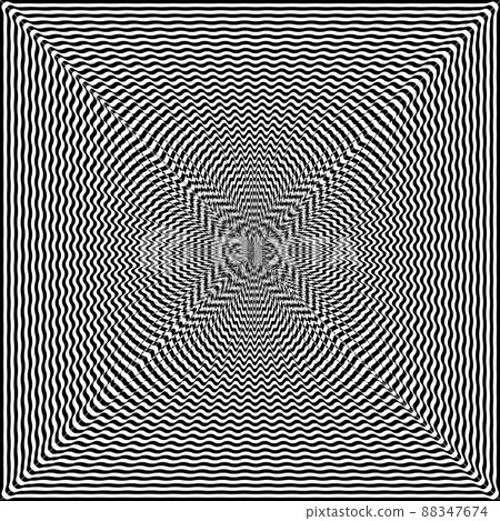 Abstract twisted black and white background. Optical illusion of distorted surface. Twisted stripes. Stylized 3d tunnel. Abstract twisted black and white background. Optical illusion of distorted surface. Twisted stripes. Stylized 3d tunnel. 88347674