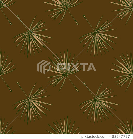 Fan palm leaves seamless pattern.Vintage tropical branch in engraving style. Fan palm leaves seamless pattern.Vintage tropical branch in engraving style. 88347757