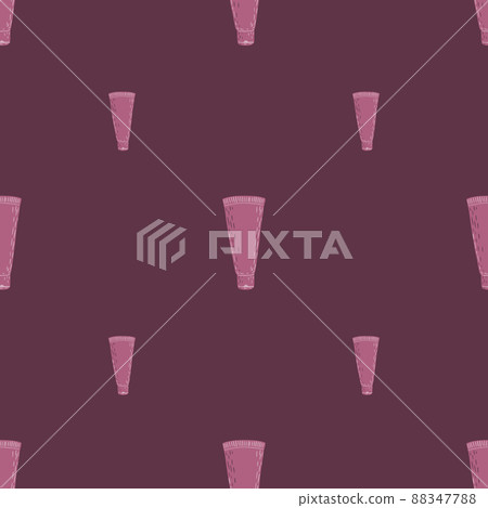 Tube cosmetic cream seamless pattern. Elements spa in doodle style. 88347788