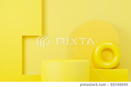 3d render abstract display podium platform for  product presentation and advertising. Minimal scene backdrop with clean design. Vacant pedestal for mock up. Empty stage with pastel color for cosmetic. 88348840