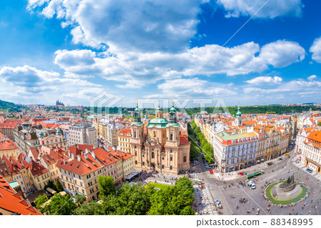 Historic centre of Prague, St. Nicholas Church and Old Town Square. Prague, Czech Republic 88348995