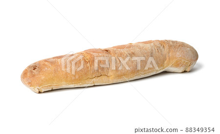 oblong baked bread baguette isolated on white background oblong baked bread baguette isolated on white background 88349354