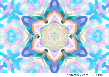 萬花筒對稱幾何圖案與油畫 88349639