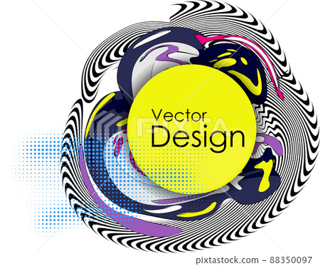 Color Liquid Wave flow frame. Abstract colorful shape. 88350097