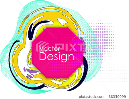 Color Liquid Wave flow frame. Abstract colorful shape. 88350099