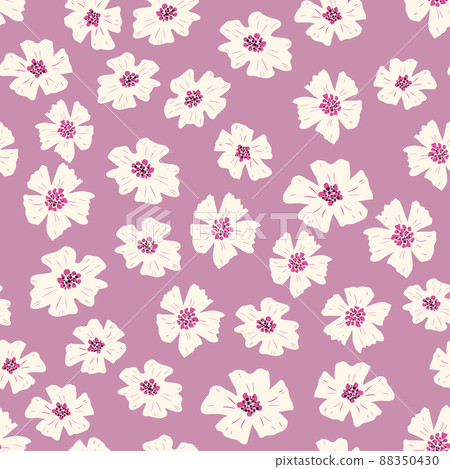 Gorgeous seamless floral pattern with flowers. Endless design with delicate wild flowers for printing and decoration. Repeatable botanical backdrop. Color flat vector illustration 88350430