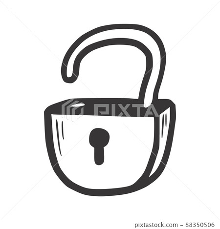 Lock security doodle. Hand drawn Lock security doodle. Hand drawn 88350506